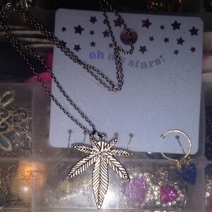 Silver Leaf Pendant Necklace